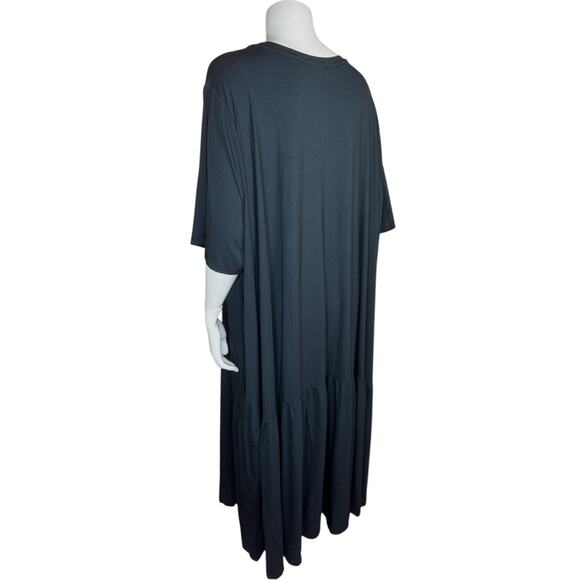 LOGO by Lori Goldstein Regular Rayon 230 Elbow Sleeve Dress Black 4X - Picture 6 of 13